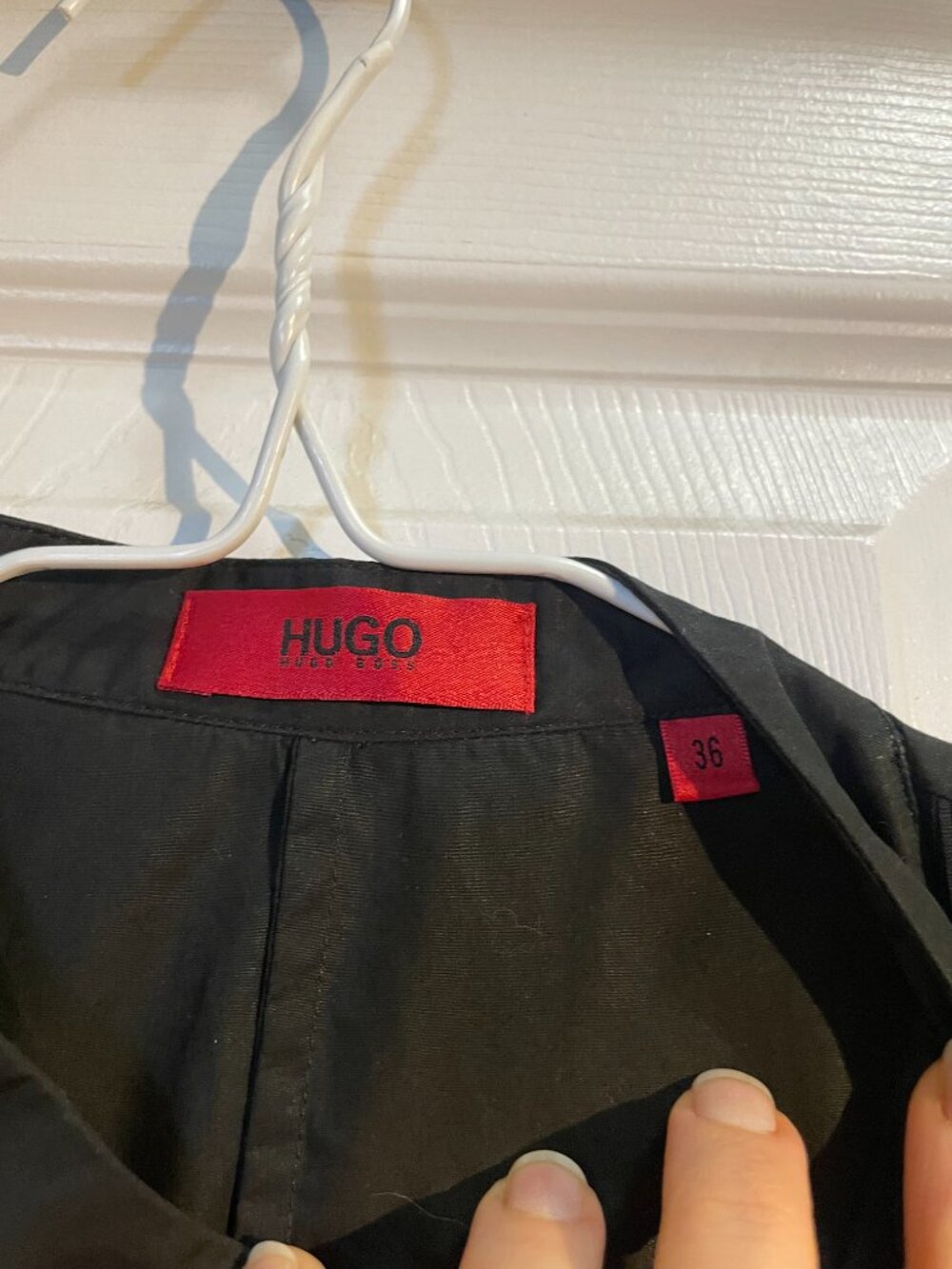 HUGO Boss 100% cotton Black Pleated Bib Shirt Blouse Size US 6 or XS or S - Picture 5 of 10